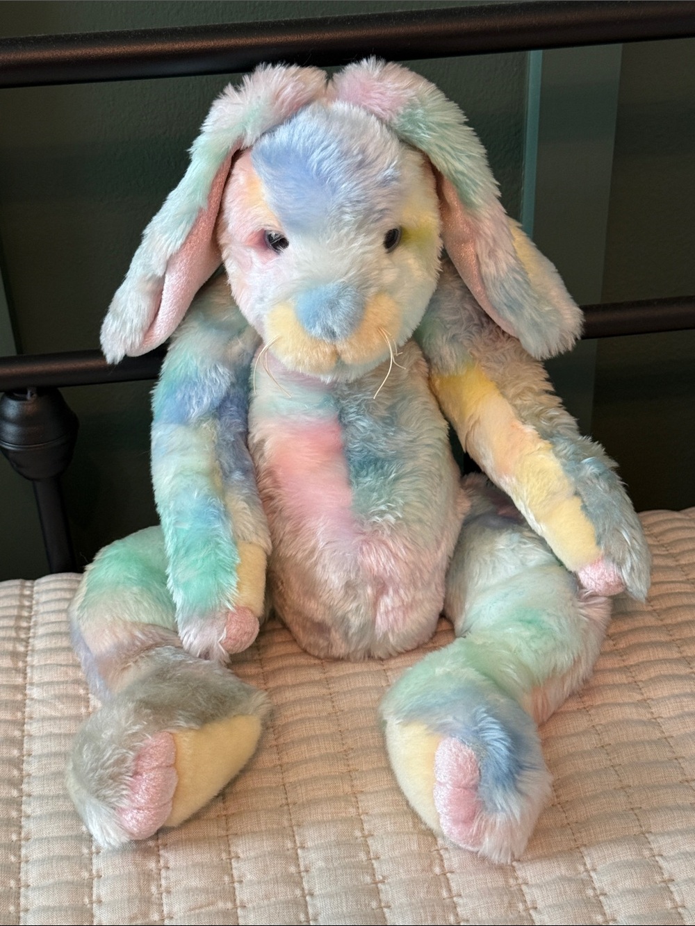 Ty Classic Collector 2001 Twitcher 14” Bunny Pastel Rainbow Plush Stuffed